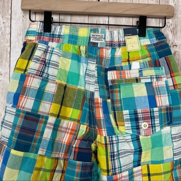 GAP Kids Plaid Pull-On Swim Trunks Size Large Boys - Picture 6 of 11